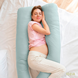 Фото №2 з 10 товару Мультифункціональна подушка для вагітних Ideia Comfortable U-Shaped М'ятний + Білий