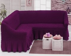 Фото Чохол для кутового дивана зі спідницею-воланом Turkey № 8 Фіолетовий