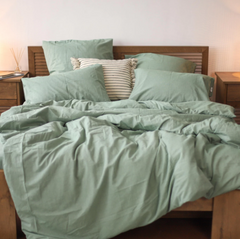Фото Комплект постельного белья Viluta Вареный Хлопок Tiare Wash 34 Зелёный