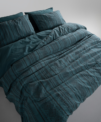 Фото Комплект постільної білизни Limasso Stonewashed Coastal Trio Dark Green