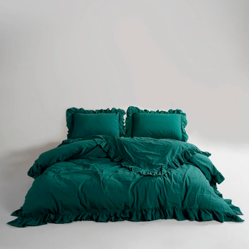 Фото Постільна білизна Limasso Stonewashed Exclusive Dark Green Варена Бавовна 31529