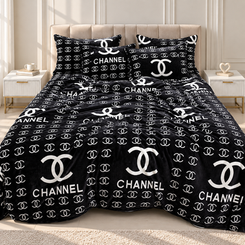 Фото Тепла велюрова постільна білизна Велсофт Black Charm VL-SF32 Шанель Моніка Моника Epico Crown TAG VL (1,5-sp)-14