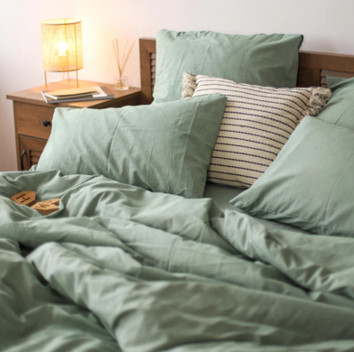 Фото Комплект постельного белья Viluta Вареный Хлопок Tiare Wash 34 Зелёный