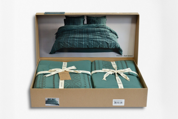 Фото Комплект постільної білизни Limasso Stonewashed Coastal Trio Dark Green