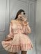 Фото №10 из 10 товара Муслиновое платье с длинным рукавом Персиковая в цветы