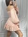 Фото №4 з 10 товару Муслінова сукня з довгим рукавом Персикова в квіти V.Velika 121/23 персиковий з червоними квітами