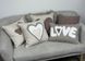 Фото №3 из 4 товара Декоративная подушка с аппликацией Love Серая