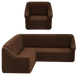 Фото №1 з 5 товару Чохол для кутового дивана + крісло без спідниці Turkey 1 Шоколад
