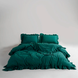Фото №1 з 4 товару Постільна білизна Limasso Stonewashed Exclusive Dark Green Варена Бавовна 31529