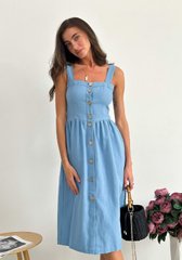 Фото Жіноча бавовняна сукня на гудзиках Прованс Блакитна