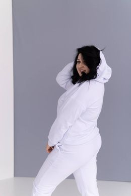 Фото Жіночий спортивний костюм з написом Футер Трьохнитка Білий 045/21 Білий з написом