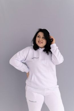 Фото Жіночий спортивний костюм з написом Футер Трьохнитка Білий 045/21 Білий з написом