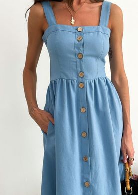 Фото Жіноча бавовняна сукня на гудзиках Прованс Блакитна