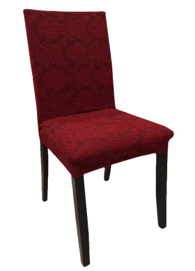 Фото Натяжной жаккардовый чехол на стул без юбки Turkey №19 Бордовый