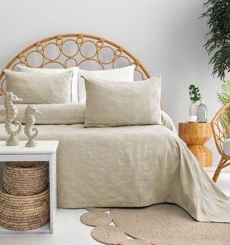 Фото Бамбуковое покрывало с Наволочками Zeta Beige