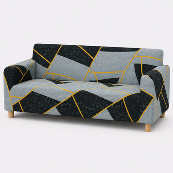 Фото Універсальний трикотажний чохол на тримісний диван Abstract Marble Сірий 013 Love You 81167