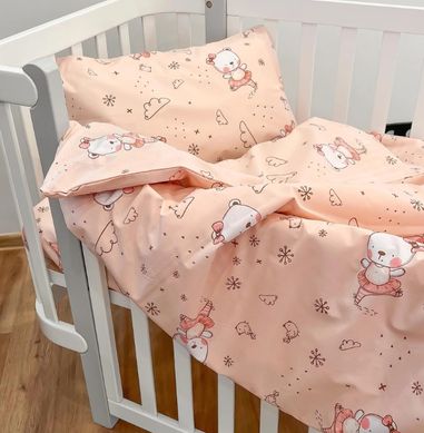 Фото Комплект постільної білизни в ліжечко Viluta Ранфорс №23232 Рожевий