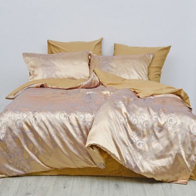 Фото Комплект постельного белья Viluta Tiare Сатин Жаккард № 2114 Коричневый