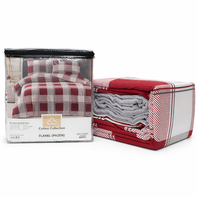 Фото Теплое байковое постельное белье Фланель Cotton Collection Flanel Kirmizi