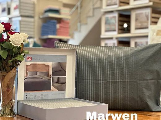 Фото Постельное белье TAC Marwen Lacivert Ранфорс 100% Хлопок