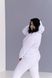 Фото №7 з 10 товару Жіночий спортивний костюм з написом Футер Трьохнитка Білий 045/21 Білий з написом