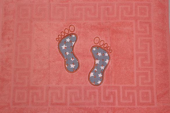 Фото Рушник-килимок для ніг махровий 100% Бавовна 650 г Кораловий Ніжки