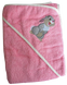 Фото №1 з 3 товару Рушник дитячий для купання з каптуром бавовна 100% Рожевий