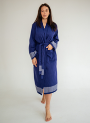 Фото Жіночий бавовняний халат 100% Бавовна Buldans Sera Navy Синій