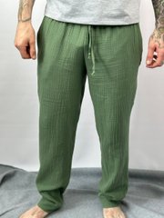 Фото Чоловічі штани з Мусліну V.Velika Зелені 123/23 зелений