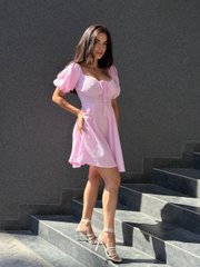 Фото Романтическое розовое платье-корсет из муслина