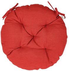 Фото Подушка декоративна кругла для стільця Прованс Merry Christmas Червона