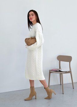Фото Вязаное платье Оверсайз Оливия Молочный Oversize