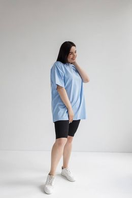 Фото Жіноча футболка оверсайз 100% Бавовна Блакитна 125/23 блакитний