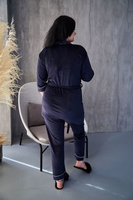 Фото Жіночий домашній костюм Шаль Штани + Халат Синій 905