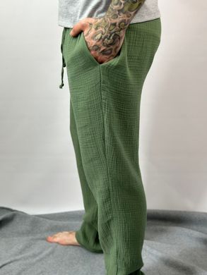 Фото Мужские брюки из Муслина V.Velika Зеленые