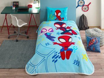 Фото Комплект постільної білизни з піке TAC Disney Spidey Amazing Team простирадло на резинці p-60304723