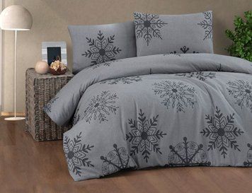 Фото Новогодний комплект постельного белья Фланель Cotton Collection Yil Grey