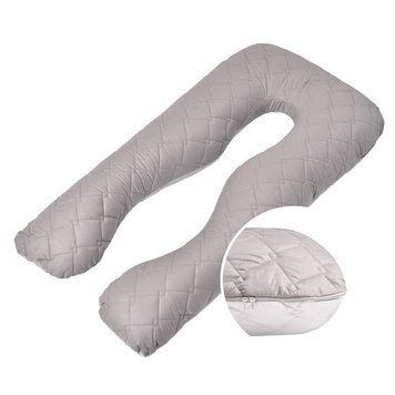 Фото Стеганная наволочка на подушку для беременных Ideia Comfortable U-Shaped Серый-белый