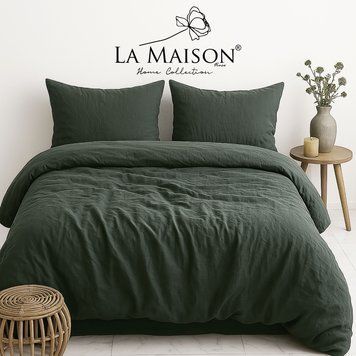 Фото Комплект постільної білизни La Maison Stonewashed Mariella Forest Варена Бавовна 41147