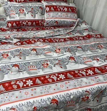 Фото Новогоднее постельное белье Бязь Люкс Новогодние Снеговики