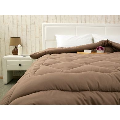 Фото Очень теплое шерстяное одеяло Brown Руно Шерсть в Микрофибре Коричневое