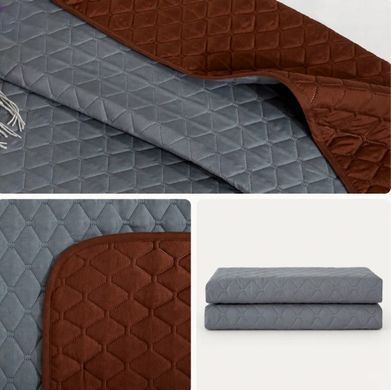 Фото Двосторонне покривало стьобане Contrast Chic Сіро-коричневе ly2304
