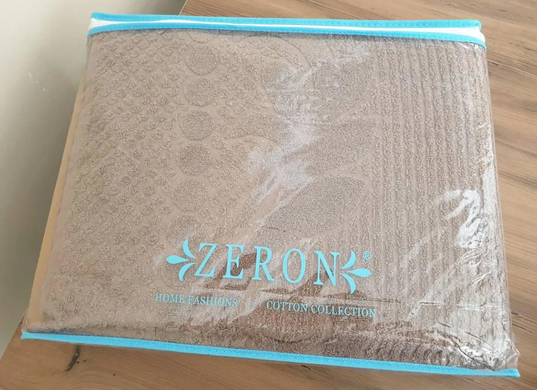 Фото Бавовняне махрове простирадло Zeron Avdar Desen Бежеве 13959