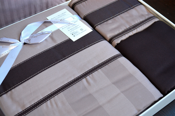 Фото Постільна білизна First Choice Сатин Люкс 100% Бавовна Satin Stripe Artwel Mink m018490