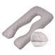 Фото №1 из 5 товара Стеганная наволочка на подушку для беременных Ideia Comfortable U-Shaped Серый-белый