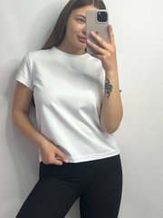 Фото Подовжена базова жіноча футболка 100% Бавовна Біла 126/23 білий
