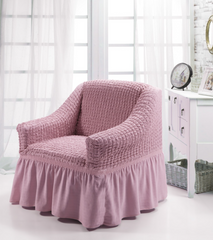 Фото Універсальний чохол на крісло зі спідницею Turkey № 10 Рожева Пудра