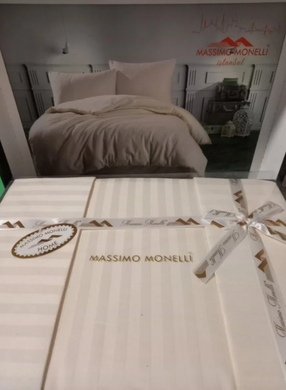Фото Комплект постельного белья Massimo Monelli Stripe Saten White Белый