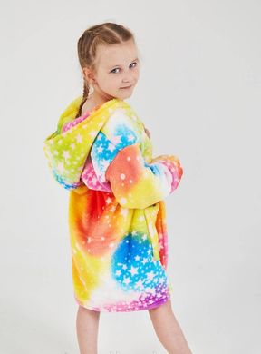 Фото Детский махровый халат c капюшоном Welsoft Звезды Голубой 1150