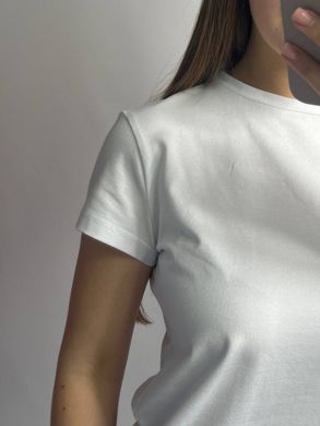 Фото Подовжена базова жіноча футболка 100% Бавовна Біла 126/23 білий